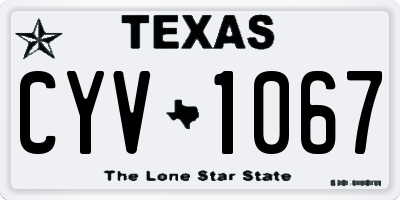 TX license plate CYV1067