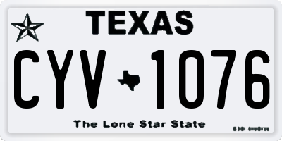 TX license plate CYV1076