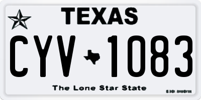 TX license plate CYV1083