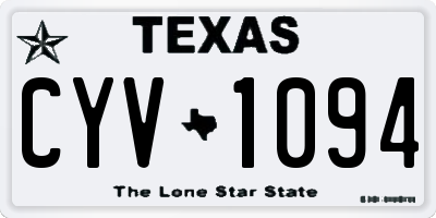 TX license plate CYV1094