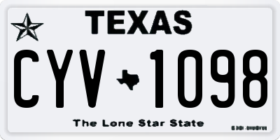 TX license plate CYV1098