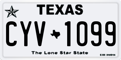 TX license plate CYV1099