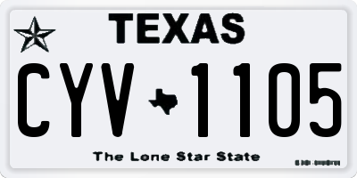 TX license plate CYV1105