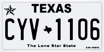 TX license plate CYV1106