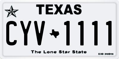 TX license plate CYV1111
