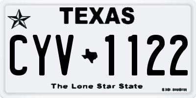 TX license plate CYV1122