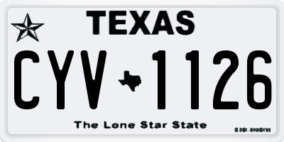 TX license plate CYV1126