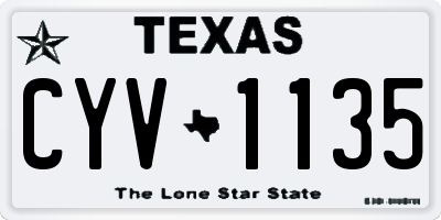 TX license plate CYV1135