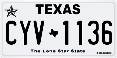TX license plate CYV1136