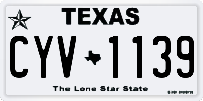 TX license plate CYV1139