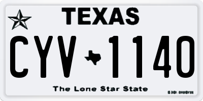 TX license plate CYV1140