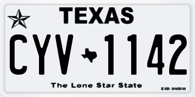 TX license plate CYV1142