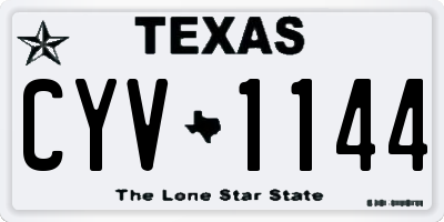 TX license plate CYV1144