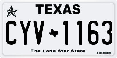TX license plate CYV1163