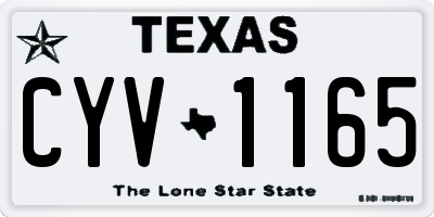 TX license plate CYV1165