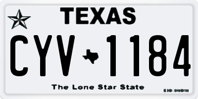 TX license plate CYV1184