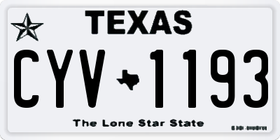TX license plate CYV1193