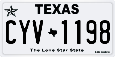 TX license plate CYV1198