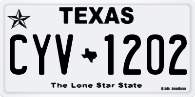 TX license plate CYV1202