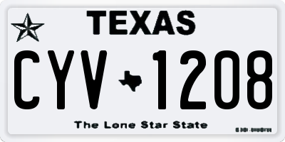 TX license plate CYV1208