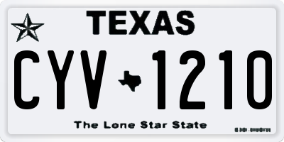 TX license plate CYV1210