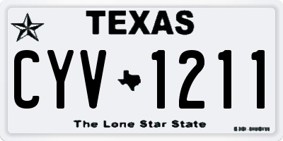 TX license plate CYV1211