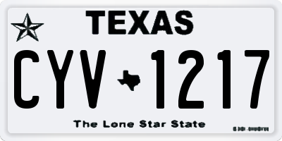 TX license plate CYV1217