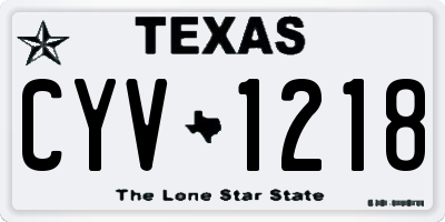 TX license plate CYV1218
