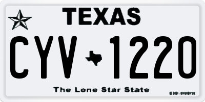 TX license plate CYV1220