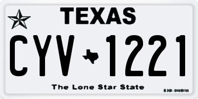 TX license plate CYV1221