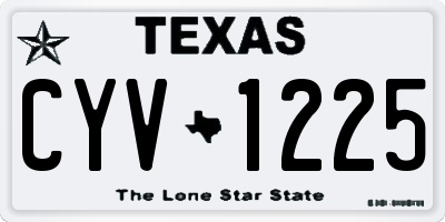 TX license plate CYV1225