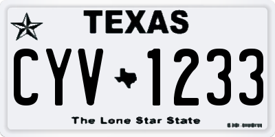 TX license plate CYV1233