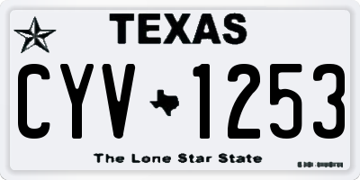 TX license plate CYV1253