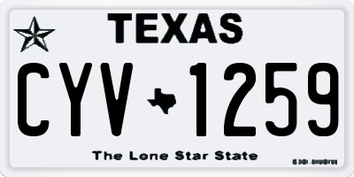 TX license plate CYV1259