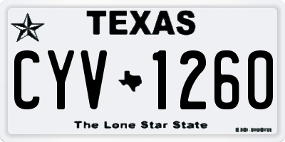 TX license plate CYV1260