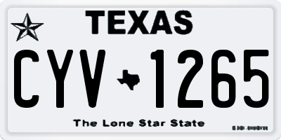 TX license plate CYV1265