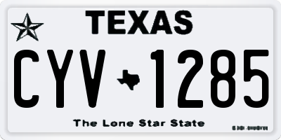 TX license plate CYV1285