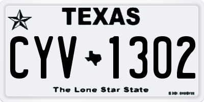 TX license plate CYV1302