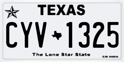 TX license plate CYV1325