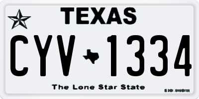 TX license plate CYV1334