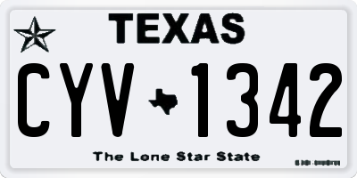 TX license plate CYV1342