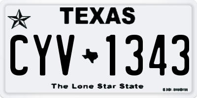 TX license plate CYV1343