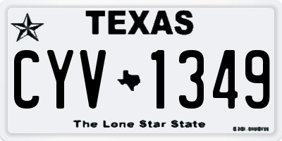 TX license plate CYV1349
