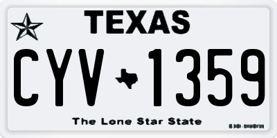 TX license plate CYV1359