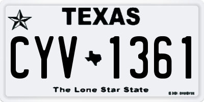 TX license plate CYV1361