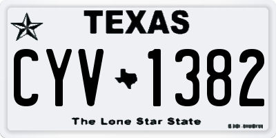 TX license plate CYV1382