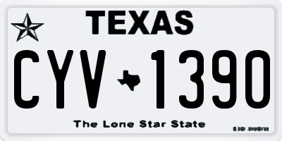 TX license plate CYV1390