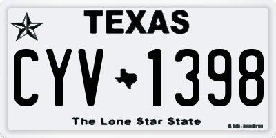 TX license plate CYV1398