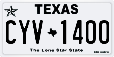 TX license plate CYV1400