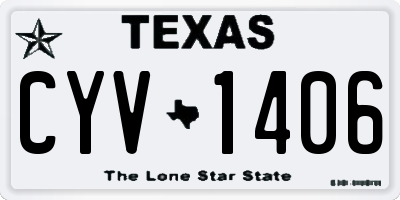 TX license plate CYV1406